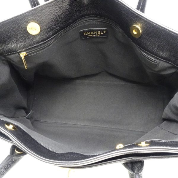 054494 7 Chanel Executive Tote Bag Soft Caviar Skin Black