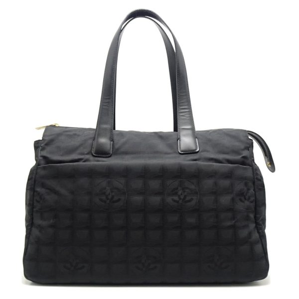 055373 10 Chanel New Travel Line Boston Bag Nylon Black