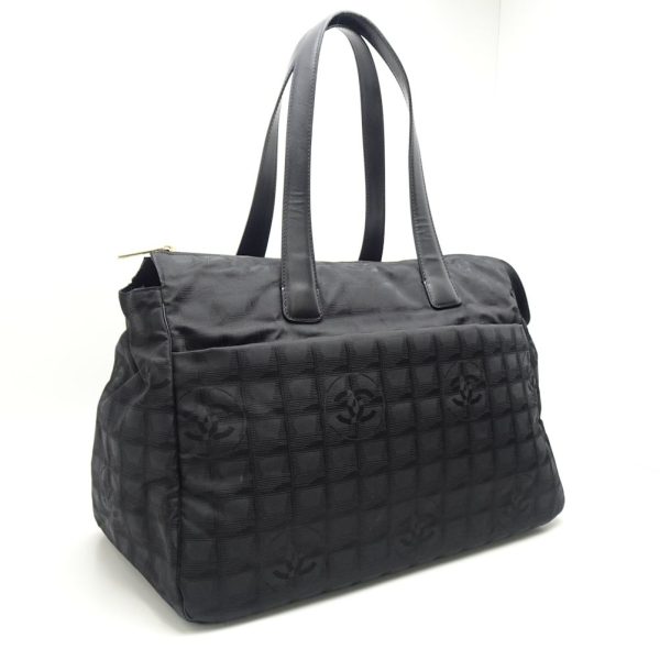 055373 2 Chanel New Travel Line Boston Bag Nylon Black