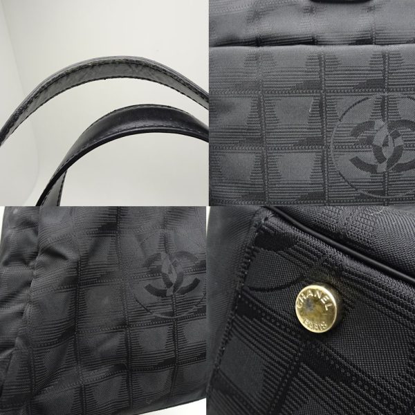 055373 5 Chanel New Travel Line Boston Bag Nylon Black