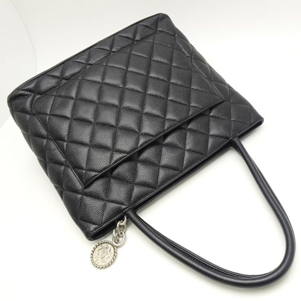 055556 2 Chanel Reprint Tote Bag Black Caviar Skin