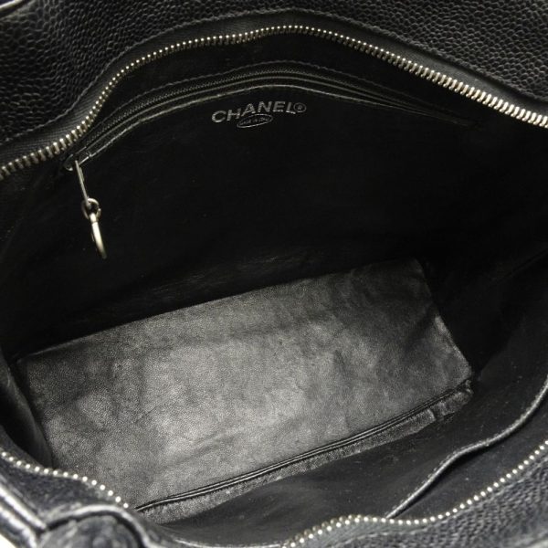 055913 7 Chanel Reprint Tote Bag Caviar Skin Black