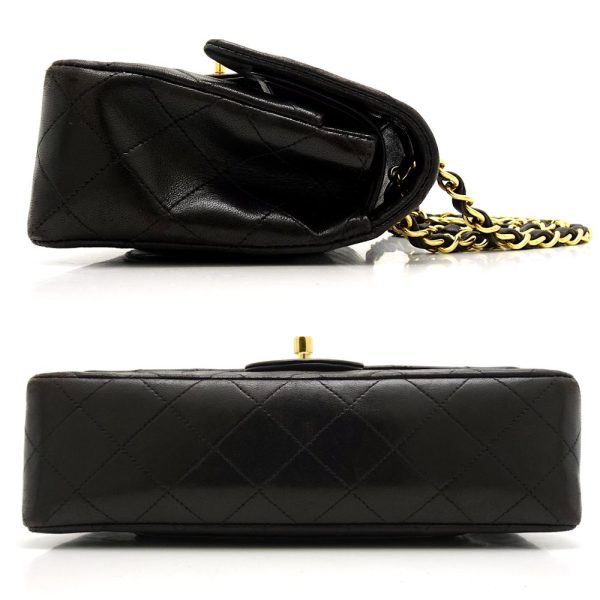 056275 2 Chanel Matelasse Chain Shoulder Bag Lambskin Black