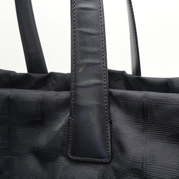 056716 5 Chanel New Travel Line Tote Bag MM Nylon Black