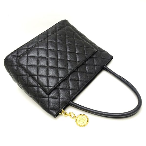 057475 3 Chanel Reprint Tote Bag Black Caviar Skin