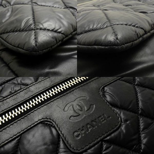 057626 6 Chanel Coco Coon Shoulder Bag Small Crossbody Black Nylon x Leather