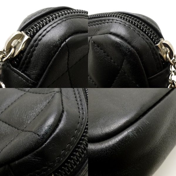 057782 5 Chanel Cambon Line Shoulder Bag Diagonal Lambskin Black