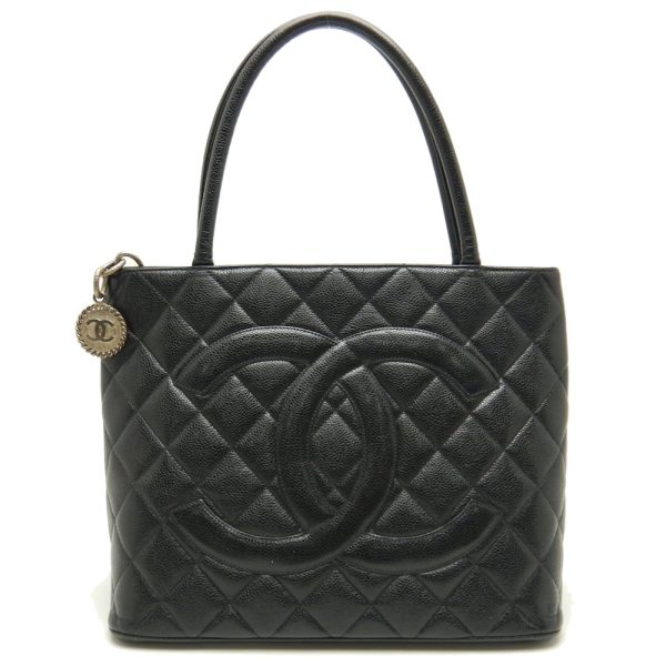 057987 10 Chanel Reprint Tote Bag Caviar Skin Black