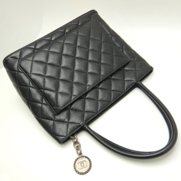 057987 2 Chanel Reprint Tote Bag Caviar Skin Black