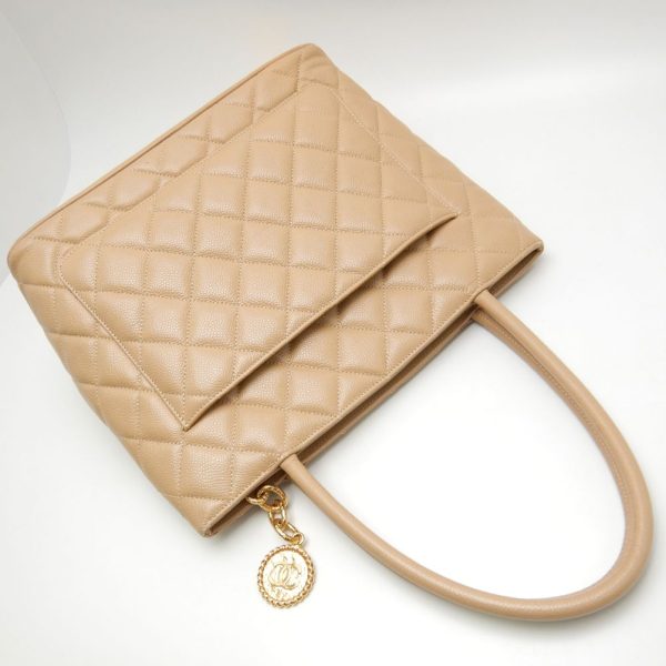 057988 2 Chanel Reissue Tote Bag Caviar Skin Beige