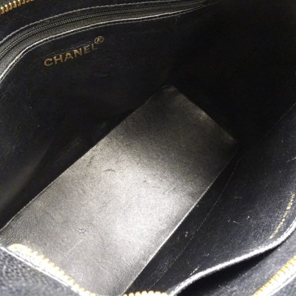 058601 7 Chanel Reissue Tote Bag Caviar Skin Black