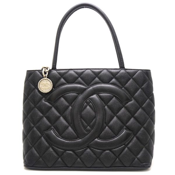 058988 10 Chanel Reprint Tote Bag Caviar Skin Black