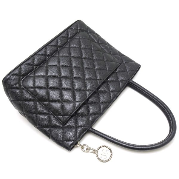 058988 3 1 Chanel Reprint Tote Bag Caviar Skin Black