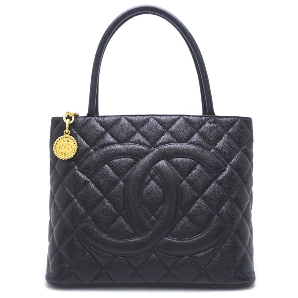 059649 10 Chanel Reprint Tote Bag Caviar Skin Black