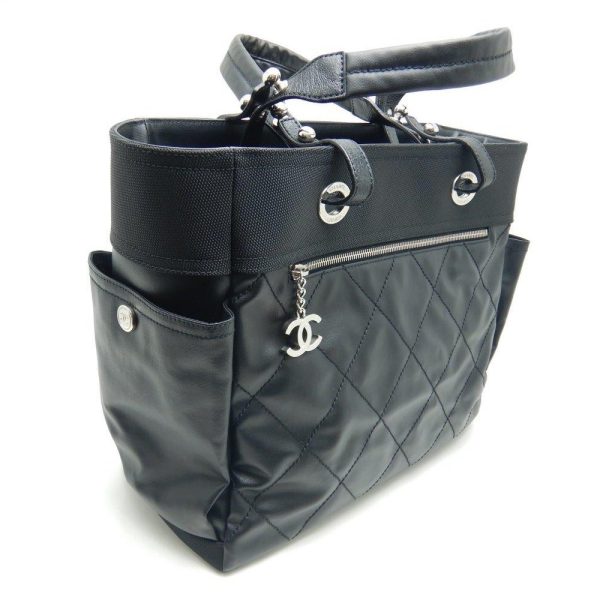 059783 5 Chanel Paris Biarritz Tote GM Coated Canvas Black