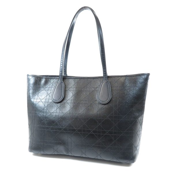 06027090 2 Christian Dior Cannage Tote Bag Leather Black