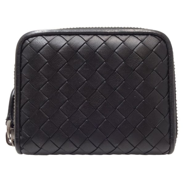 082716 10 Bottega Veneta Coin Case Intrecciato Leather Black