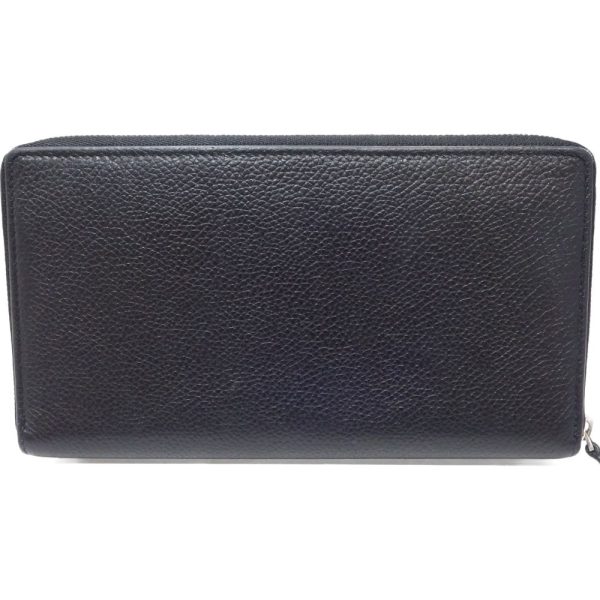 083574 3 Balenciaga Round Zipper Long Wallet Calf Black