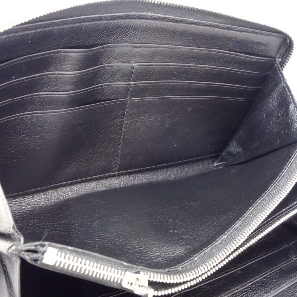 083574 8 Balenciaga Round Zipper Long Wallet Calf Black