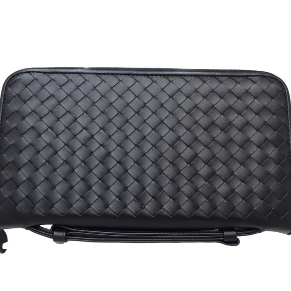 083575 2 Bottega Veneta Travel Case Intrecciato Long Wallet Leather Black