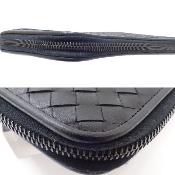 083575 4 Bottega Veneta Travel Case Intrecciato Long Wallet Leather Black