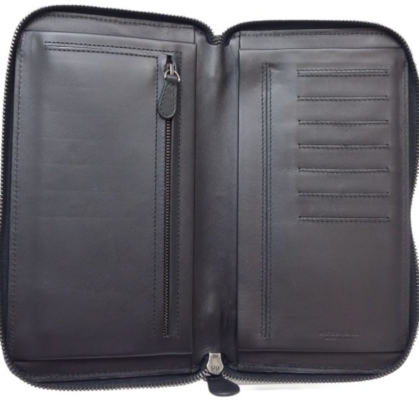 083575 5 Bottega Veneta Travel Case Intrecciato Long Wallet Leather Black