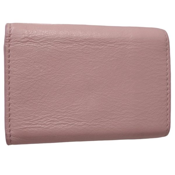 083702 3 Balenciaga Paper Mini Wallet Tri Fold Smooth Leather Light Rose