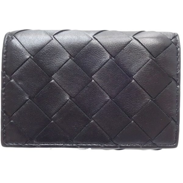 083731 2 Bottega Veneta Zipper Wallet Intrecciato Trifold Leather Black