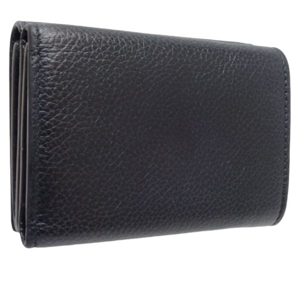 083744 3 Balenciaga Cash Mini Wallet Tri Fold Leather Black