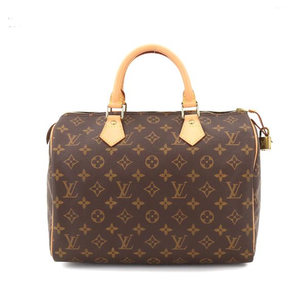 1 Louis Vuitton Monogram Speedy 30 Hand Bag Brown Gold Hardware