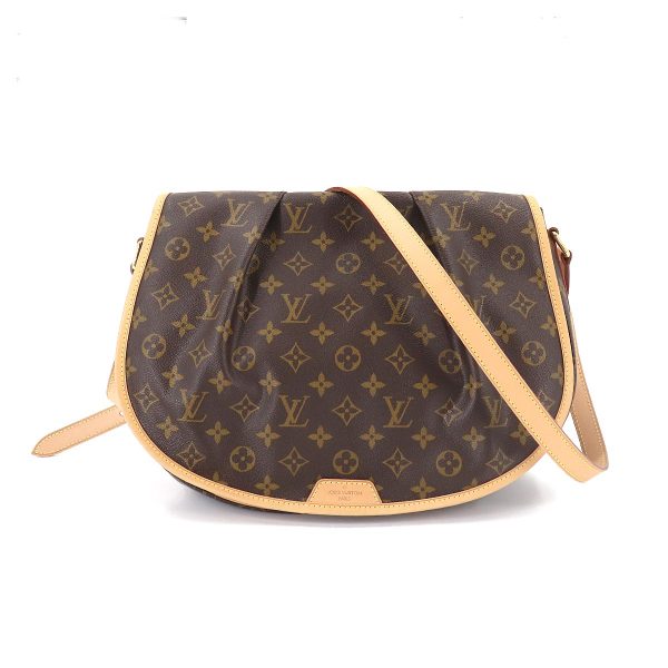 1 Louis Vuitton Monogram Menilmontant MM Shoulder Bag Brown Gold Metal Fittings