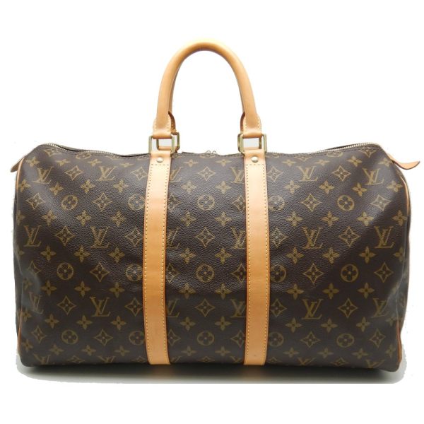 1 Louis Vuitton Monogram Keepall 45 Brown Boston Bag