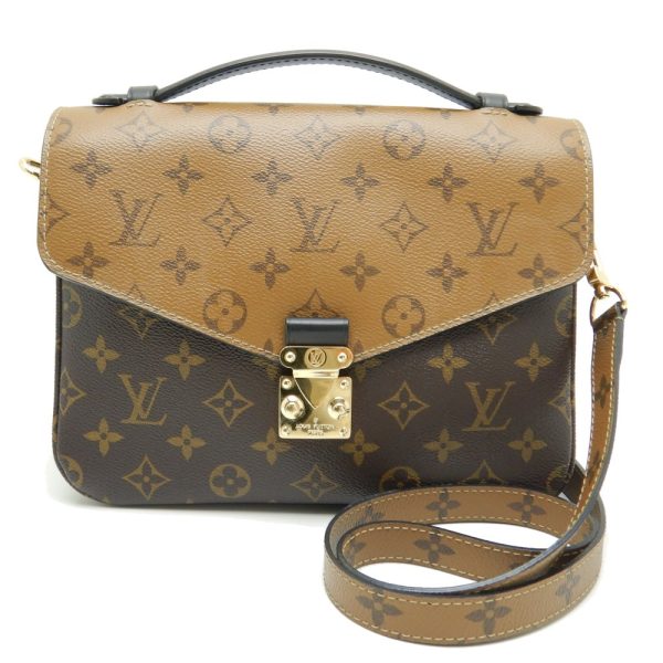 1 Louis Vuitton Monogram Reverse Pochette Metis MM 2WAY Bag Brown