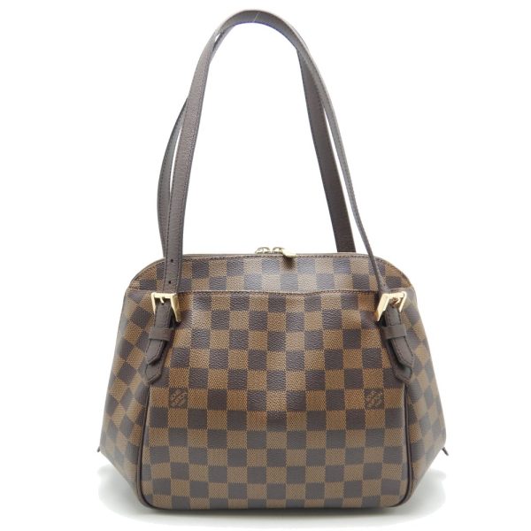 1 Louis Vuitton Damier Belem MM Ebene Shoulder Tote Brown