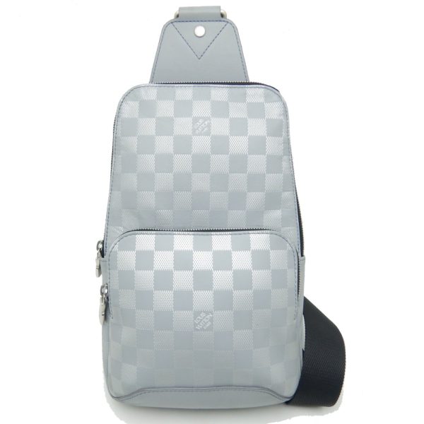 1 Louis Vuitton Damier Anfini Avenue Sling Bag Silver Gray Body Bag