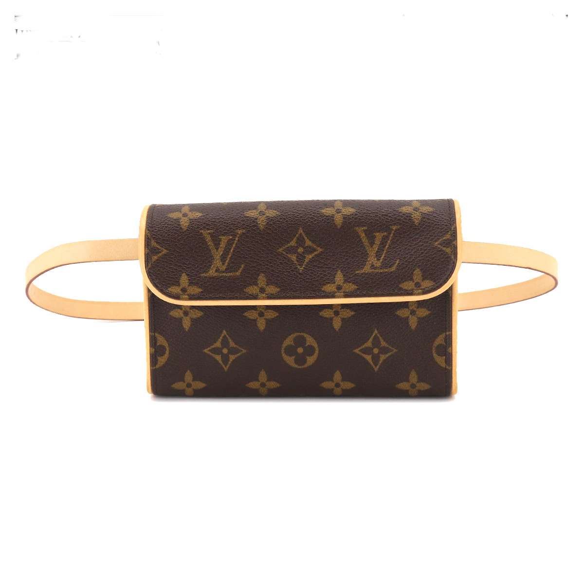 Louis Vuitton Monogram Pochette Florentine Waist Pouch Belt Bag Brown Gold Hardware