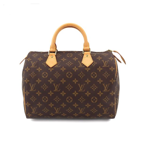 1 Louis Vuitton Monogram Speedy 30 Hand Bag Brown Gold Hardware