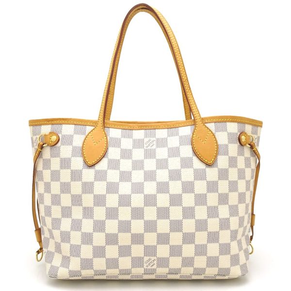 1 Louis Vuitton Neverfull PM Damier Azur Tote Bag White