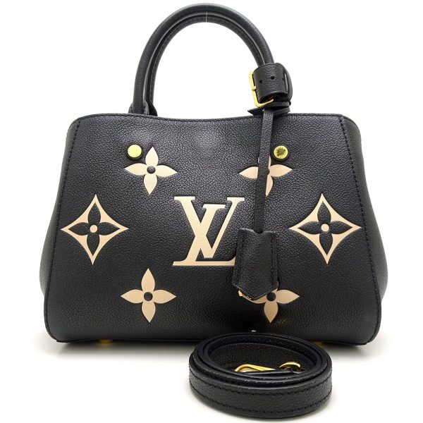 1 Louis Vuitton Montaigne BB 2Way Bag Bicolor Amplant Black Beige