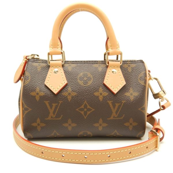 1 Louis Vuitton Monogram Nano Speedy Handbag Brown