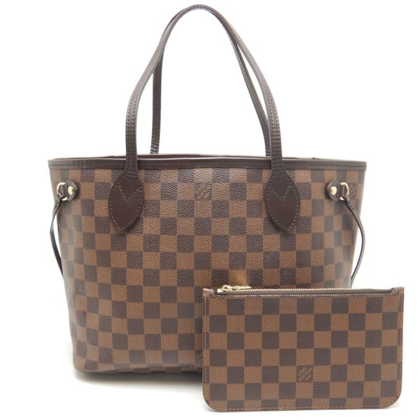 1 Louis Vuitton Damier Neverfull PM Tote Bag Brown