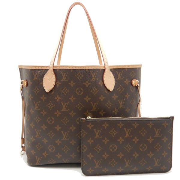 1 Louis Vuitton Monogram Neverfull MM Tote Bag Beige