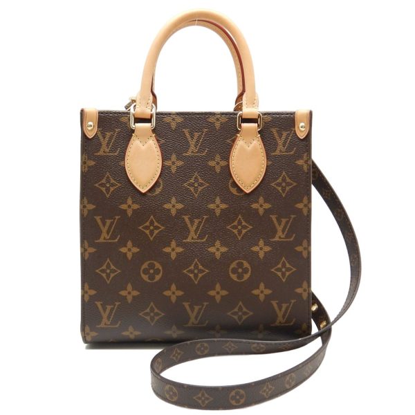 1 Louis Vuitton Monogram Sac Plat BB Handbag Brown