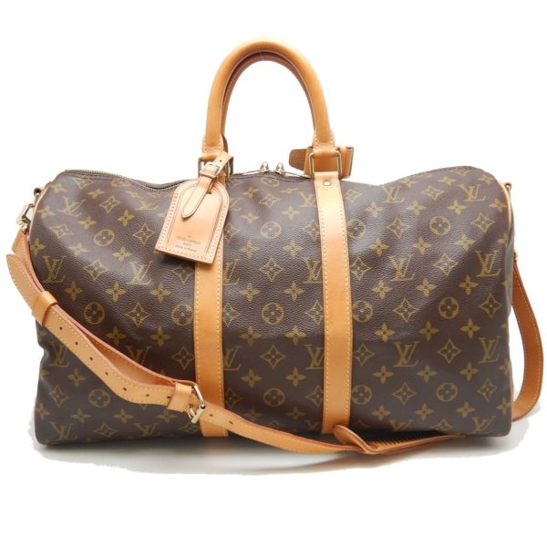 1 Louis Vuitton Monogram Keepall Bandouliere 45 Boston Bag Brown