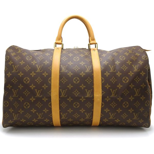 1 Louis Vuitton Monogram Keepall 50 Boston Bag Brown