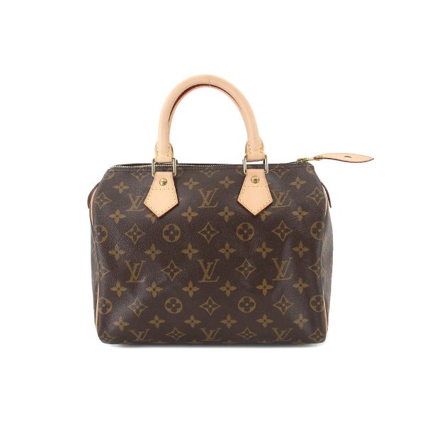 1 Louis Vuitton Monogram Speedy 25 Hand Bag Brown Gold Metal Fittings