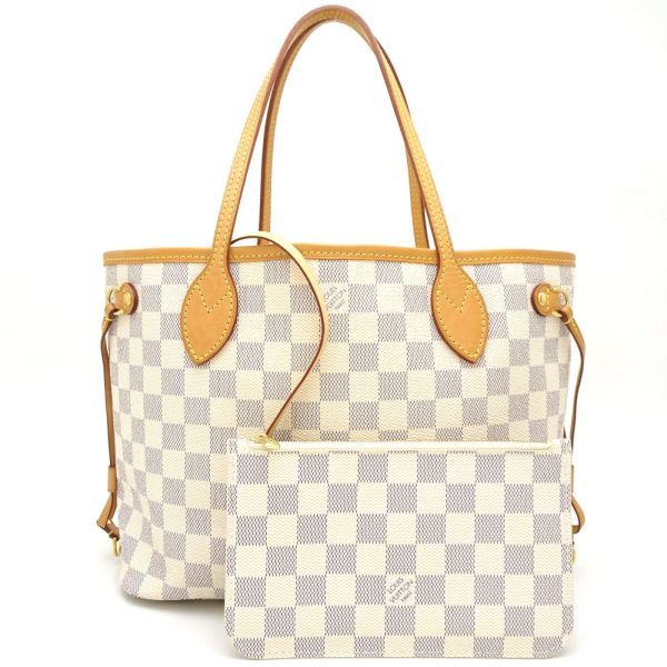 1 Louis Vuitton Damier Azur Neverfull PM Tote Bag