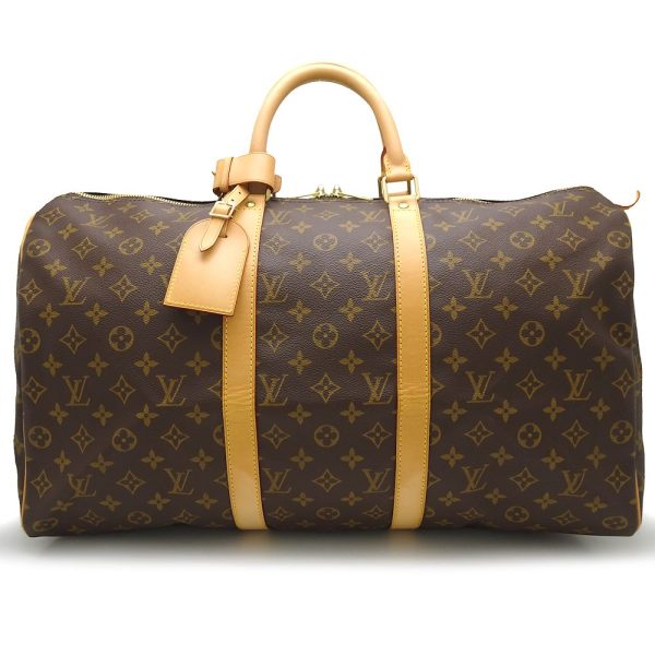 1 Louis Vuitton Monogram Keepall 50 Boston Bag Brown