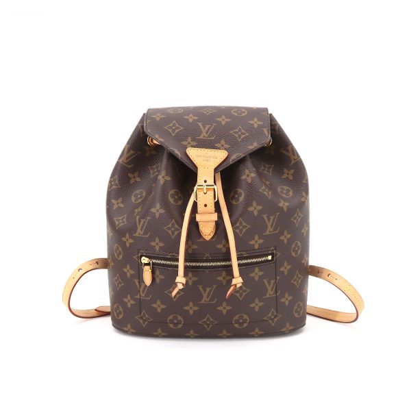 1 Louis Vuitton Monogram Montsouris Backpack Rucksack Brown Rfid Gold Hardware