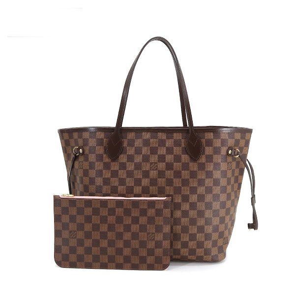 1 Louis Vuitton Damier Neverfull MM Tote Bag Ebene Rose Ballerine